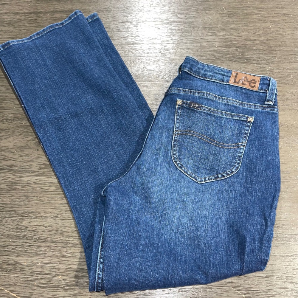 Lee Women 12 Medium Blue Jeans Regular Fit Bootcut Mid Rise HMM-20J-LFLH15803
